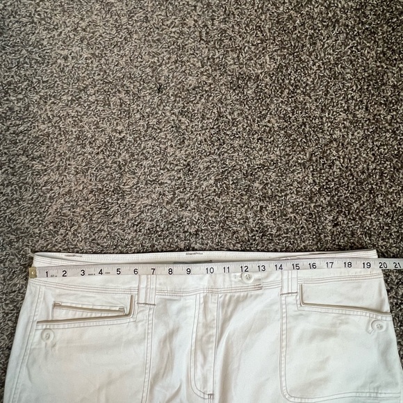 WHITEHOUSE BLACK MARKET MINI SKIRT WHITE CREAM POCKETS STRETCH PLUS SIZE 16 - Picture 5 of 7